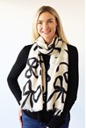 RIBBON SCARF - white blk